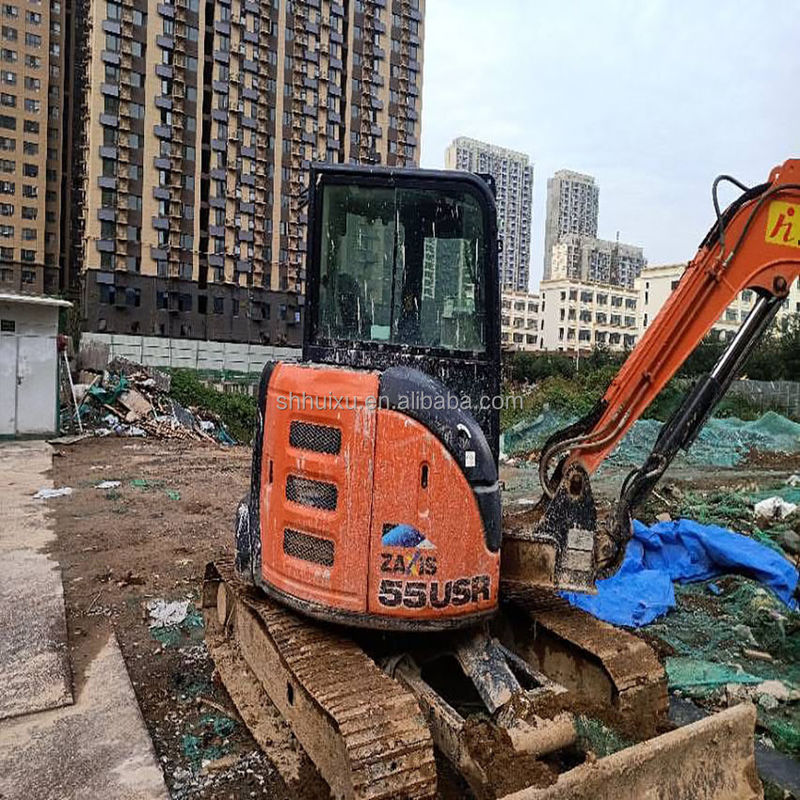 হিটাচি স্টক ব্যবহৃত হিটাচি EX55 মিনি খননকারক বিক্রয়ের জন্য ব্যবহৃত হিটাচি মিনি খননকারক EX55 ভাল অবস্থায়