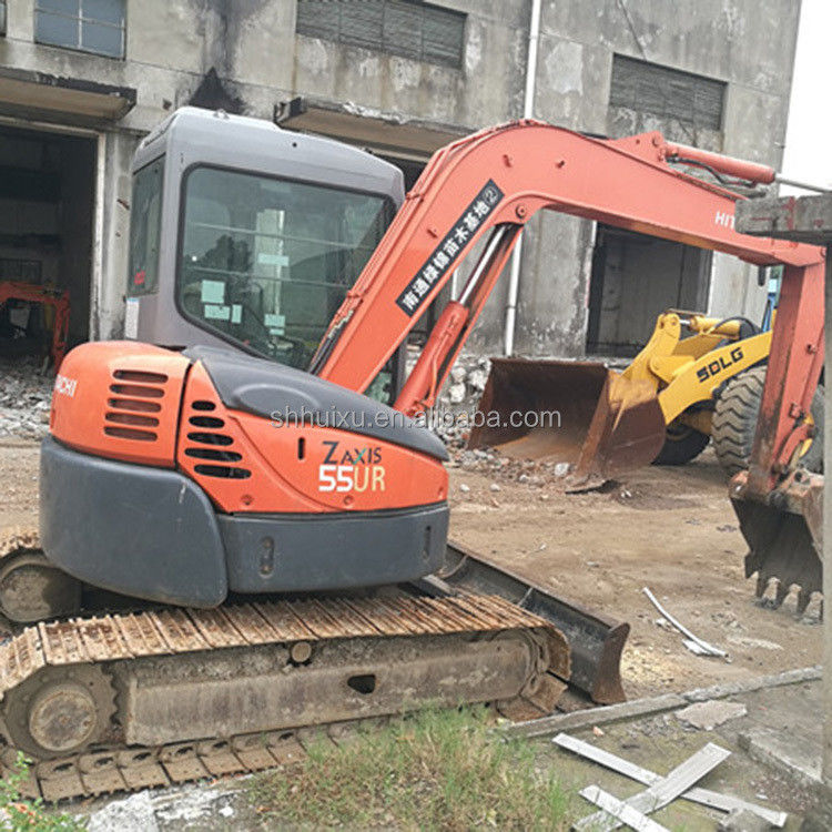 হিটাচি স্টক ব্যবহৃত মিনি খননকারী জাপানি HITACHI 55 বিক্রয়ের জন্য/দ্বিতীয় হাত ছোট ক্রলার খননকারী ভাল অবস্থায় HITACHI 55