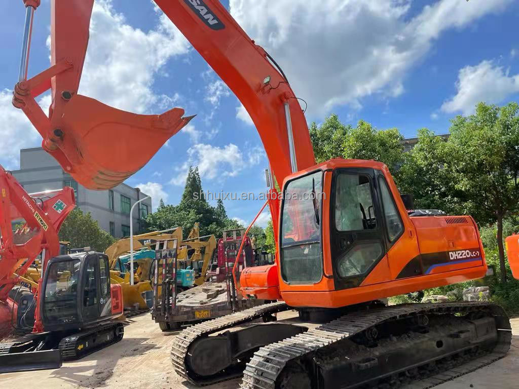 Doosan গরম বিক্রয় doosan dh220lc ব্যবহৃত খননকারী/ব্যবহৃত খননকারী মেশিন Doosan DH220-7 কোরিয়া উৎপত্তি বিক্রয়ের জন্য