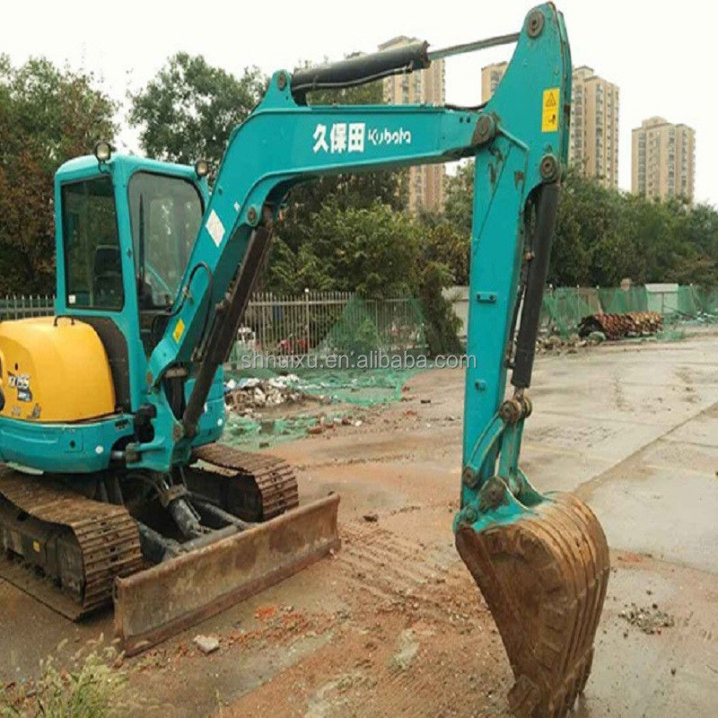 জাপান মানের ব্যবহৃত খননকারক Kubota 155 ছোট 5.5 টন মিনি দ্বিতীয় হাত ক্রলার খননকারক ব্লেড এবং ব্রেকার লাইন সঙ্গে