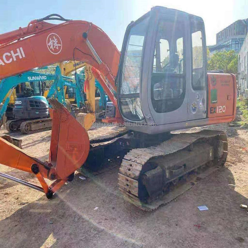 হিটাচি স্টক সেরা বিক্রয় হিটাচি EX120 সেকেন্ড হ্যান্ড হাইড্রোলিক ক্রলার খননকারী/ব্যবহৃত খননকারী মেশিন হিটাচি EX120 সস্তা দাম
