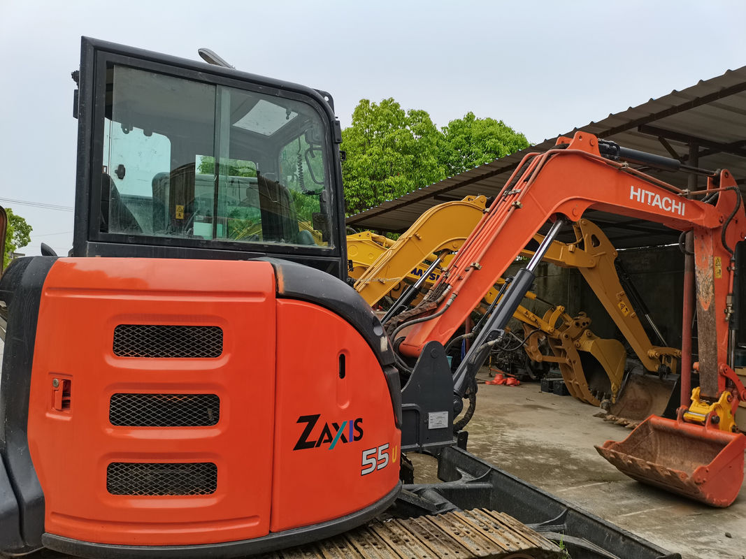 হিটাচি স্টক চমৎকার মানের হিটাচি ZX55U সেকেন্ড হ্যান্ড হাইড্রোলিক ক্রলার খননকারী/ব্যবহৃত মিনি খননকারী হিটাচি ZX55U সস্তা দাম
