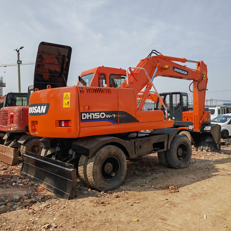 90 নতুন চাকার খননকারী দ্বিতীয় হাত DOOSAN DH150W-7 ব্যবহৃত 4 চাকার খননকারী