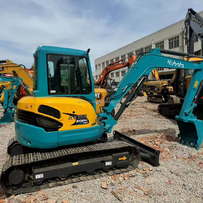 5.5 টন মিনি ইউসড এক্সক্যাভেটর Kubota Kx155 অরিজিনাল জাপান ক্রলার ডিগার