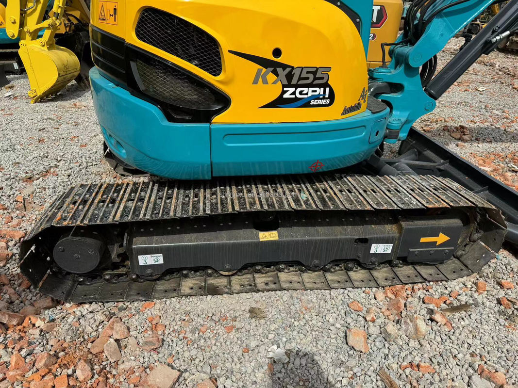 5.5 টন মিনি ইউসড এক্সক্যাভেটর Kubota Kx155 অরিজিনাল জাপান ক্রলার ডিগার