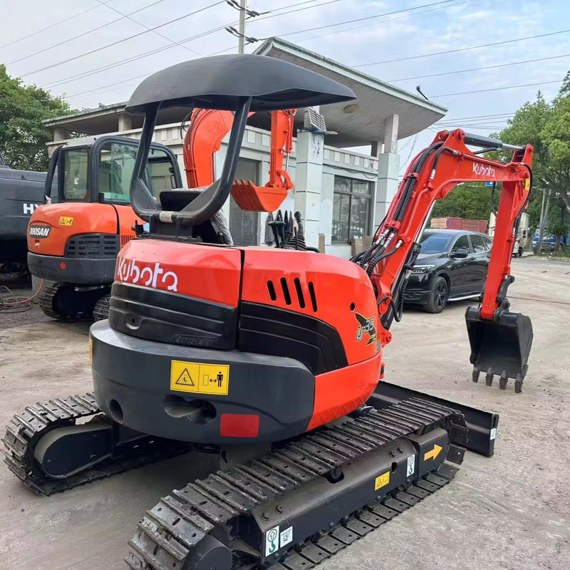 0.15m3 বালতি লাল রঙের মিনি ব্যবহৃত খননকারী Kubota U35 সেকেন্ড হ্যান্ড মিনি খননকারী