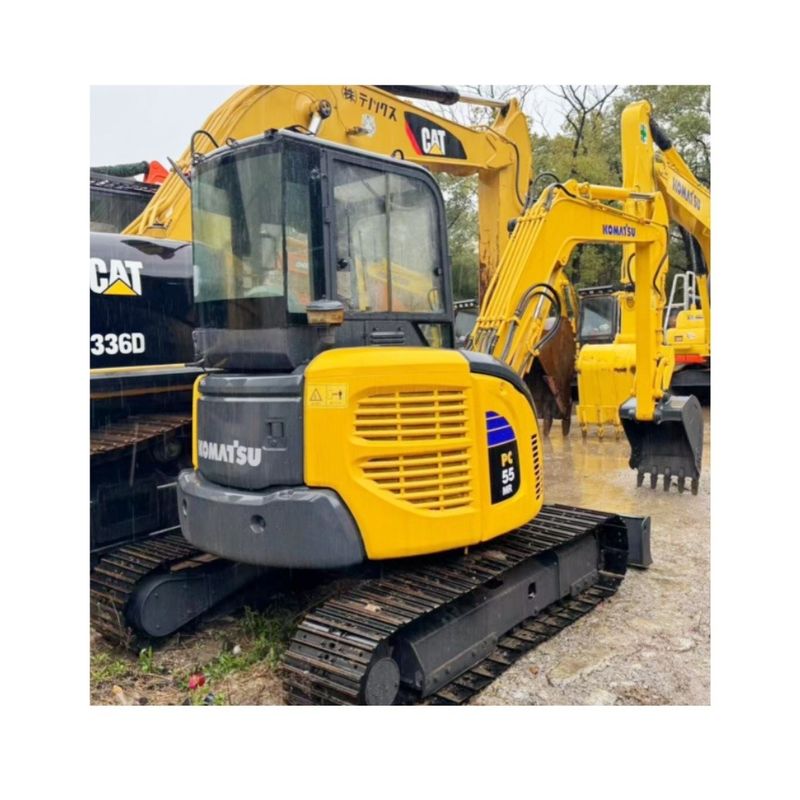 ব্যবহৃত ছোট খননকারী Komatsu PC55MR ব্যবহৃত মিনি খননকারী Komatsu 5T যন্ত্রপাতি গৃহস্থালি যন্ত্রপাতি পরিষ্কার চ্যানেল