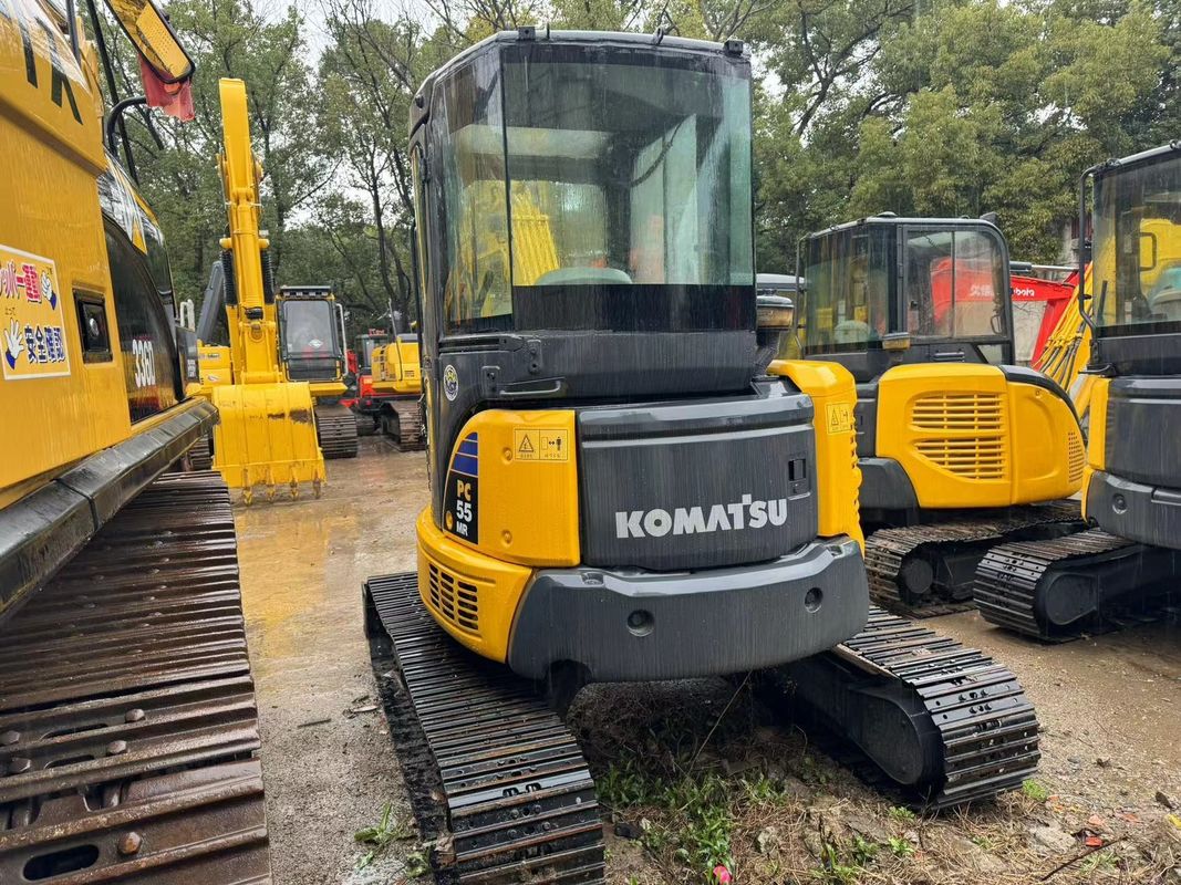 ব্যবহৃত ছোট খননকারী Komatsu PC55MR ব্যবহৃত মিনি খননকারী Komatsu 5T যন্ত্রপাতি গৃহস্থালি যন্ত্রপাতি পরিষ্কার চ্যানেল