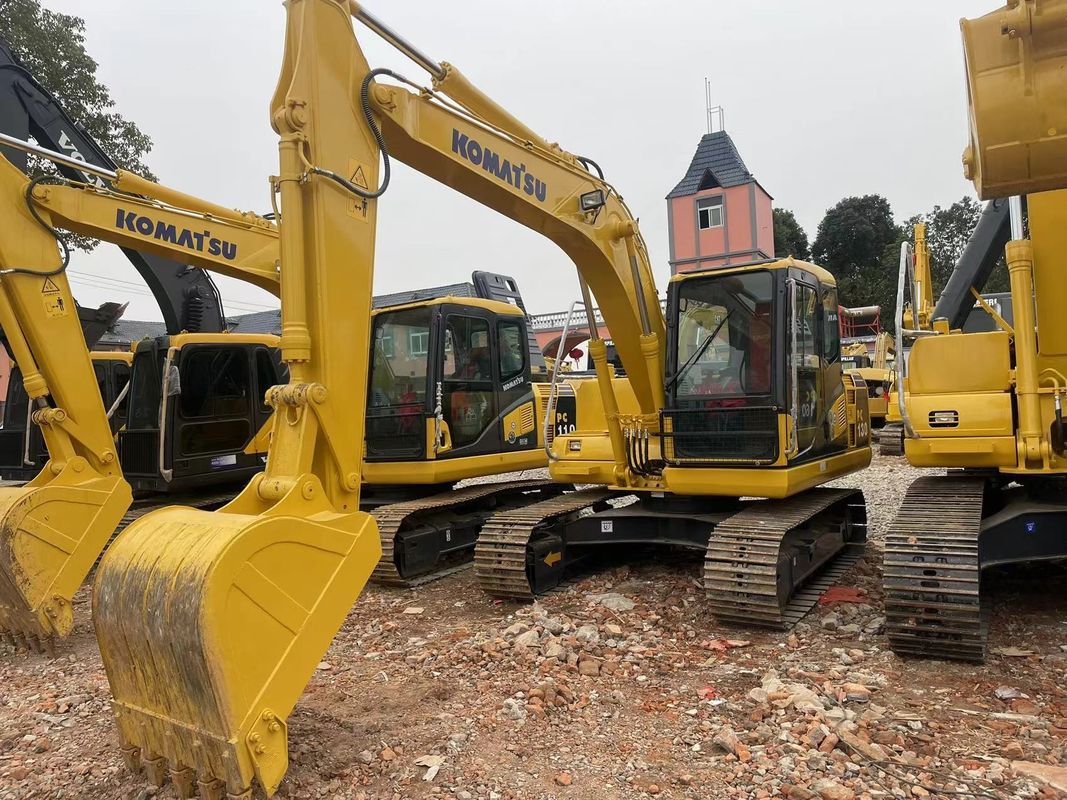 উচ্চ শক্তির ইঞ্জিন ব্যবহৃত KOMATSU PC130 বিক্রয় / সেকেন্ড হ্যান্ড মাঝারি আকারের খননকারী KOMATSU PC130
